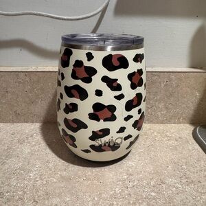 Swig Leopard Print Tumbler - Cream and Black